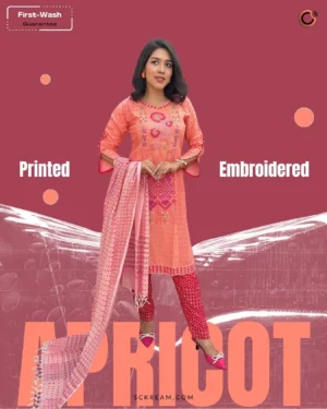 Apricot salwar kameez set gallery image 1